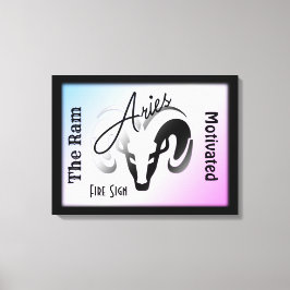 Aries Zodiac Zeichen und Symbol Gerahmt Leinwanddruck