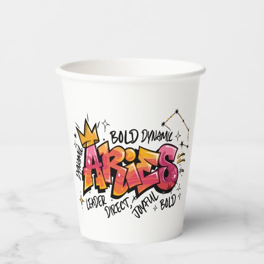 Aries-Zodiak-Graffiti  Pappbecher (Vorderseite)