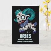 Aries Zombie Karte (Gelbe Blume)