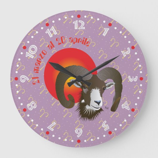 Ariete 21 marzo al 20 aprile Orologio Große Wanduhr (Vorderseite)