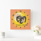 Ariete 21 marzo al 20 aprile Orologio Quadratische Wanduhr (Zuhause)