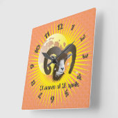 Ariete 21 marzo al 20 aprile Orologio Quadratische Wanduhr (Winkel)