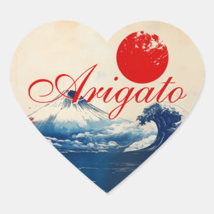 Arigato Japonesque Harmonie mit Fuji Herz-Aufkleber