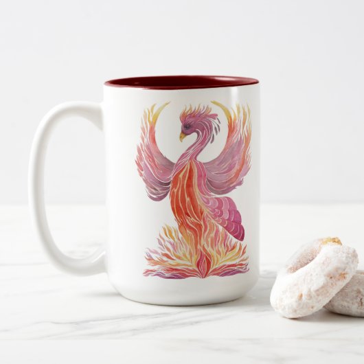Arise Phoenix Zweifarbige Tasse (Mit Donut)