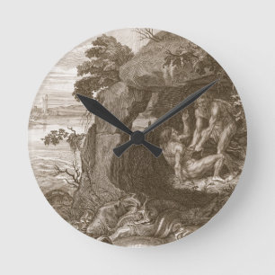 Aristeus Compels Proteus to Reveal his Oracles, 17 Runde Wanduhr