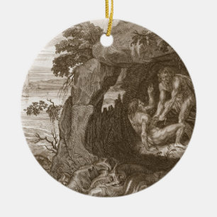 Aristeus zwingt Proteus, um seine Orakel, 17 Keramikornament