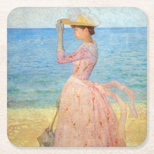 Aristide Maillol - Frau mit einem Parasol Rechteckiger Pappuntersetzer (Vorderseite)