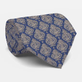 Aristocrat Damask Blue NeckTie Krawatte (Gerollt)
