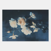 Aristocrat Lady Elegant Portrait Navy Blue Geschenkpapier Set (Vorderseite 2)