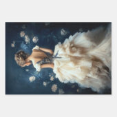 Aristocrat Lady Elegant Portrait Navy Blue Geschenkpapier Set (Vorderseite)