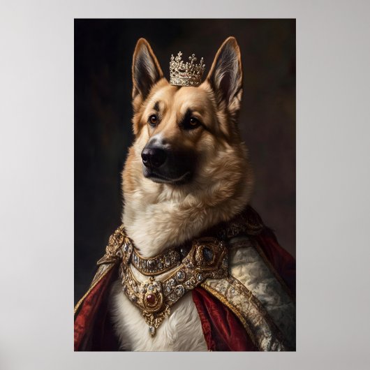 Aristocratic German Shepherd Art, Renaissance Dog Poster (Vorne)