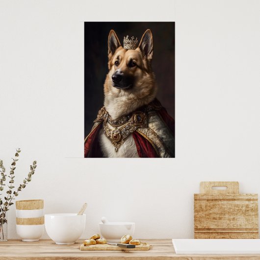 Aristocratic German Shepherd Art, Renaissance Dog Poster (Küche)