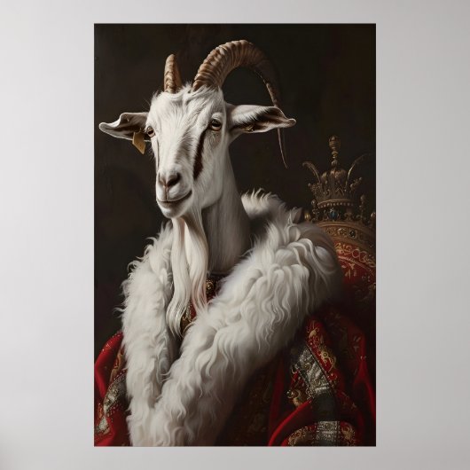 Aristocratic Goat Portrait, Renaissance Animal Art Poster (Vorne)