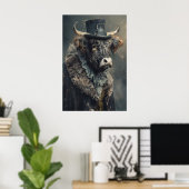 Aristocratic Highland Cow Portrait, Renaissance Poster (Heimbüro)