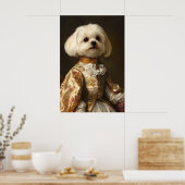 Aristocratic Maltese Dog Art Print, Renaissance Poster (Küche)