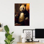 Aristocratic Panda Portrait, Funny Animal Wall Art Poster (Heimbüro)