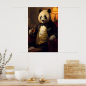 Aristocratic Panda Portrait, Funny Animal Wall Art Poster (Küche)
