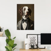 Aristocratic Pointer Dog Portrait, Funny Animal Poster (Heimbüro)