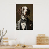 Aristocratic Pointer Dog Portrait, Funny Animal Poster (Küche)