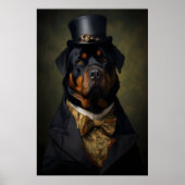 Aristocratic Rottweiler Print, Funny Renaissance Poster (Vorne)