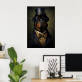 Aristocratic Rottweiler Print, Funny Renaissance Poster (Heimbüro)