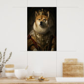 Aristocratic Shiba Inu Portrait Print, Funny Dog Poster (Küche)