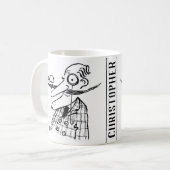 Aristokrat hat Handle-Bar Mustache & Bell. Funny Kaffeetasse (Vorderseite Links)