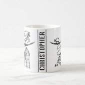 Aristokrat hat Handle-Bar Mustache & Bell. Funny Kaffeetasse (Mittel)