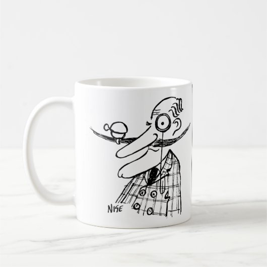 Aristokrat hat Handle-Bar Mustache & Bell. Funny Kaffeetasse (Links)