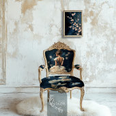 Aristokrat Lady Elegant Portrait Navy Blue Seidenpapier