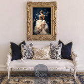 Aristokrat Lady Elegant Portrait Navy Blue Seidenpapier