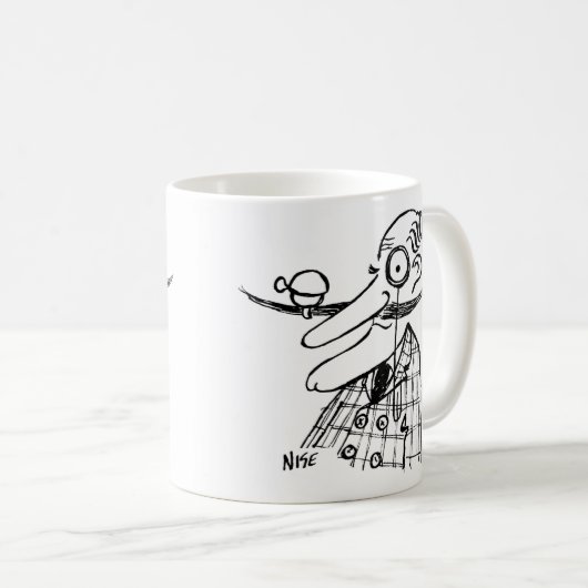 Aristokrat mit Handle-Bar Mustache & Bell. Funny Kaffeetasse (VorderseiteRechts)