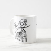 Aristokrat mit Handle-Bar Mustache & Bell. Funny Kaffeetasse (Vorderseite Links)