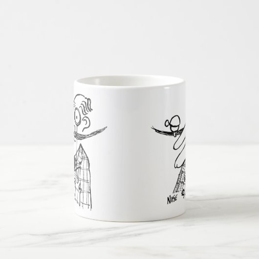 Aristokrat mit Handle-Bar Mustache & Bell. Funny Kaffeetasse (Mittel)