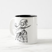 Aristokrat mit Handle-Bar Mustache und Glocke Zweifarbige Tasse (Vorderseite Links)