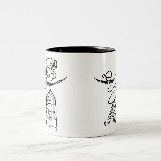 Aristokrat mit Handle-Bar Mustache und Glocke Zweifarbige Tasse (Mittel)