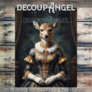 Aristokratische Doe - Decoupage- Seidenpapier