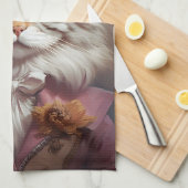 Aristokratische Katze in rosa Geschirrtuch (Viertel Falte)