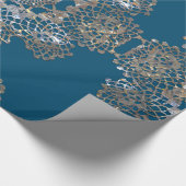 Aristokratische Monogram Bleu Holiday Elegant Geschenkpapier (Ecke)