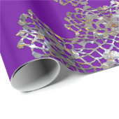 Aristokratische Monogramm Lila Geschenkpapier (Rolleneckpunkt)