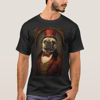 Aristokratische Mops-Hunde-Malerei, Lustiges Tierp T-Shirt