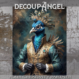 Aristokratische Pfaue - Decoupage- Seidenpapier