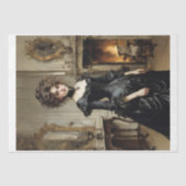 Aristokratische viktorianische Frau in schwarzem K Seidenpapier (Vorderseite)