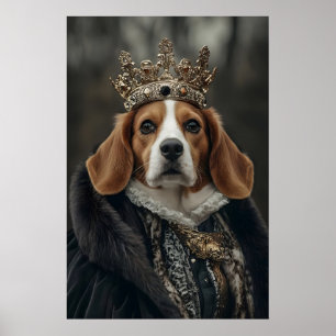 Aristokratischer Beagle-Hund-Porträt-Druck, Lustig Poster