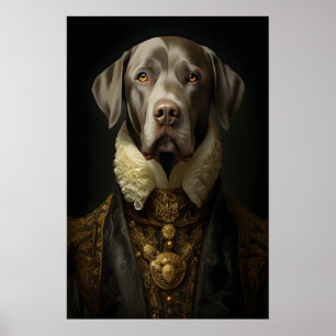 Aristokratisches Labrador-Porträt, Lustiger Königs Poster