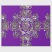 Aristokratisches Monogramm lila Geschenkpapier (Flach)