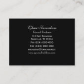 Aristokratisches Schädel-Schwarzes beruflich Visitenkarte (Rückseite)