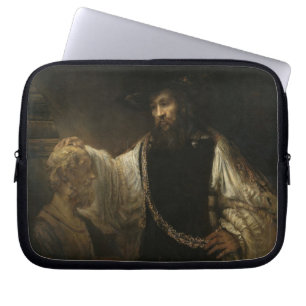 Aristoteles (384-322 BC) mit einem Fehlschlag von Laptopschutzhülle