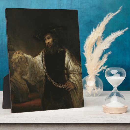 Aristoteles (384-322 v. Chr.) mit einer Büste Home Fotoplatte (Seite)