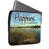 Aristoteles inspirierendes Zitat "Glück" Laptopschutzhülle (Vorne Rechts)